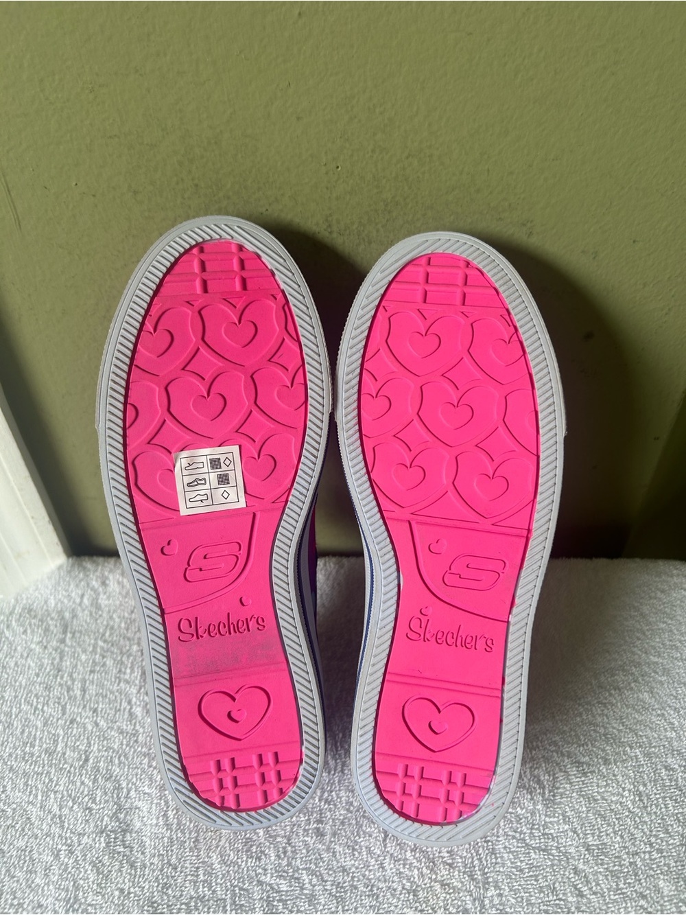 NWT Skechers Twinkle-Toes Girls' Glitter Monster Slip-On Sneakers - Pink & Blue - Picture 10 of 13